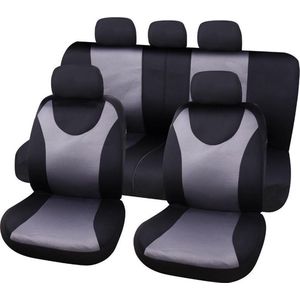 Carpoint - London - Stoelhoezenset - Zwart/Grijs - Polyester/Voering Foam