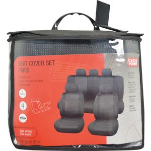 Carpoint - Paris - Stoelhoezenset - Zwart - Polyester