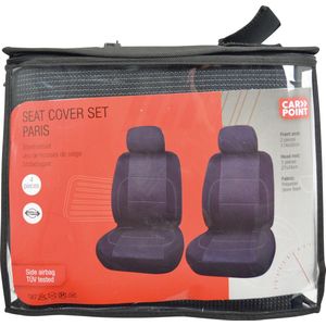 Stoelhoesset - Paris - 4-Delig - Zwart - Polyester - TÃœV Gekeurd