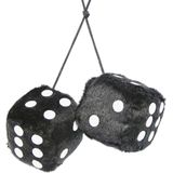 Carpoint - Dobbelstenen - Zwart - Pluche - Set van Twee