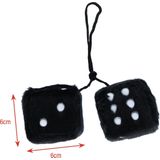 Carpoint - Dobbelstenen - Zwart - Pluche - Set van Twee