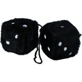 Carpoint - Dobbelstenen - Zwart - Pluche - Set van Twee