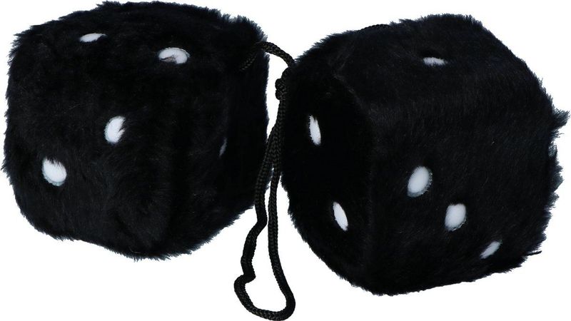 Carpoint - Dobbelstenen - Zwart - Pluche - Set van Twee