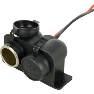 Carpoint - Contactdoos - 2-Weg - Waterdicht - 12/24V - Inclusief Stofkap