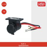 Carpoint - Contactdoos - Waterdicht - 12/24 Volt - Inclusief Stofkap