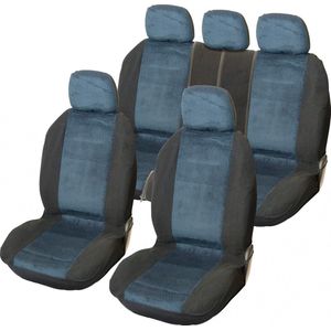 Carpoint - Denver - Stoelhoezenset - Blauw - 100% Polyester - 9-Delig