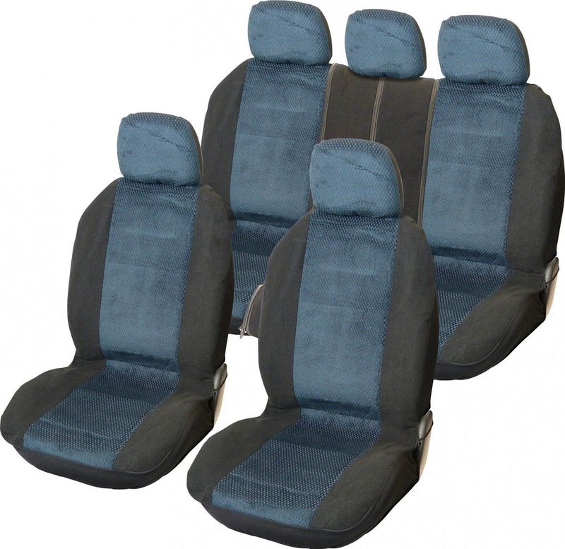 Carpoint - Denver - Stoelhoezenset - Blauw - 100% Polyester - 9-Delig