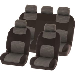 Carpoint - Chicago - Stoelhoezenset - Grijs - 100% Polyester - Universele Pasvorm