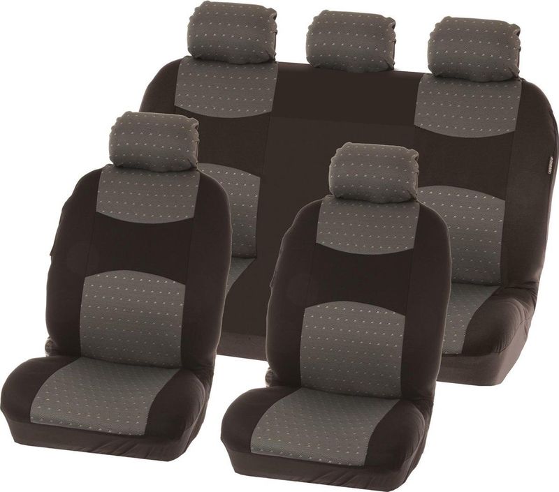 Carpoint - Chicago - Stoelhoezenset - Grijs - 100% Polyester - Universele Pasvorm