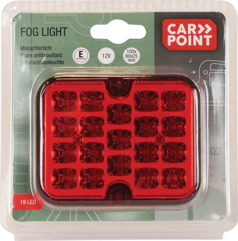 Carpoint - Mistachterlicht - LED - Rood - Kunststof - 100x80x25mm