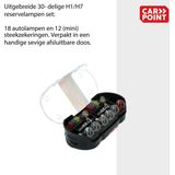 Carpoint - 30-delige Gloeilampenset - H1 en H7 - Inclusief Zekeringen - Opbergbox