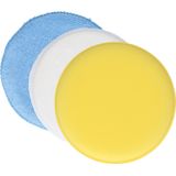 Protecton - Polijstpad Set - 3 in 1 - Geel/Wit/Blauw - Handgreep