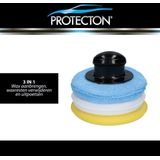 Protecton - Polijstpad Set - 3 in 1 - Geel/Wit/Blauw - Handgreep