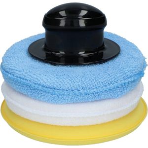 Protecton - Polijstpad Set - 3 in 1 - Geel/Wit/Blauw - Handgreep