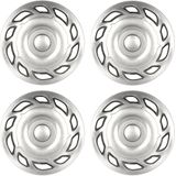 Carpoint - Tino - Wieldoppenset - Zilver - Kunststof - Set van 4