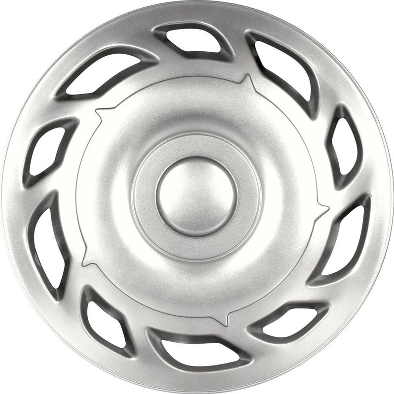 Carpoint - Tino - Wieldoppenset - Zilver - Kunststof - Set van 4