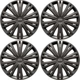 Gorecki - Dark - Wieldoppen - Antraciet - Set van 4 - ABS Kunststof