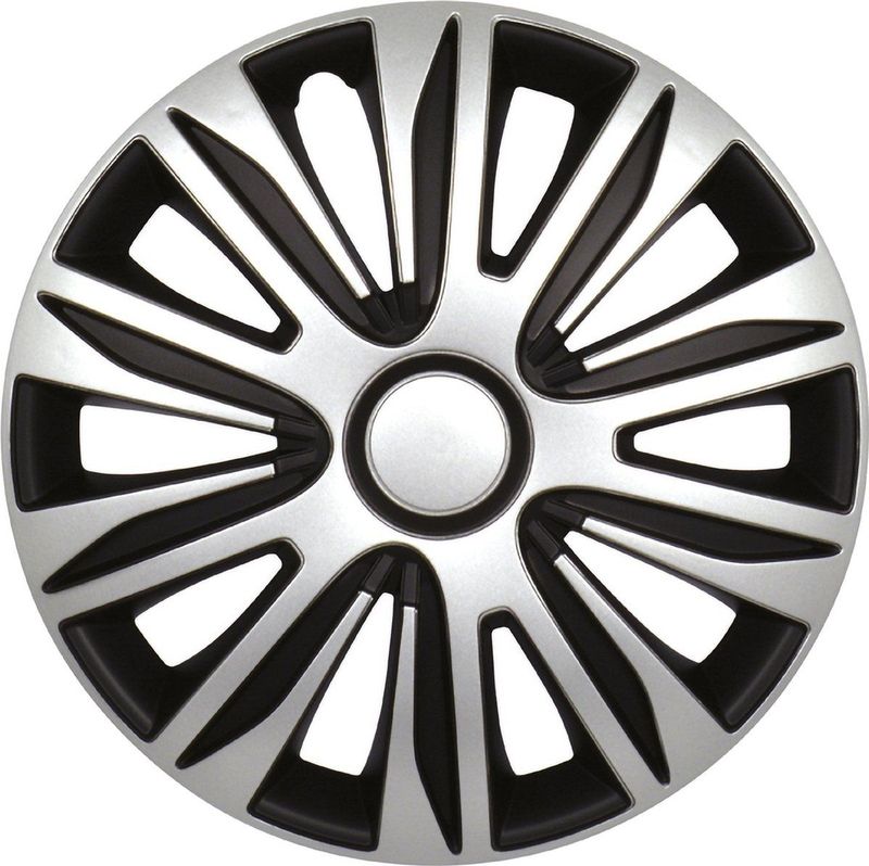 Gorecki - Nardo - Wieldoppen - Zilver/Zwart - Set van 4 - ABS Kunststof