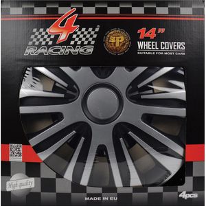 Wieldoppenset Carpoint Nardo Silver Black 14 inch (4-delig)