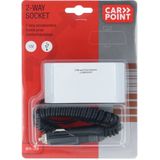 Carpoint - 2-Weg Stekkerdoos - 2x12 Volt - 1x USB - 130 cm Kabellengte