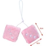 Carpoint - Pluche Dobbelstenen - Roze - Set van Twee