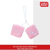 Carpoint - Pluche Dobbelstenen - Roze - Set van Twee