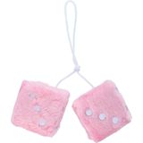 Carpoint - Pluche Dobbelstenen - Roze - Set van Twee