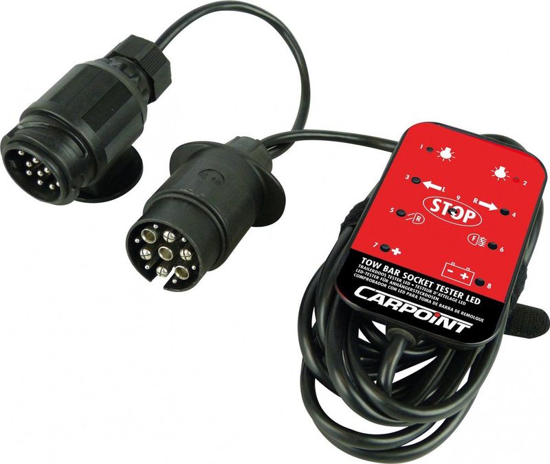 Carpoint - Stekkerdoos Tester - 12V - 330 cm Kabel - Zwart