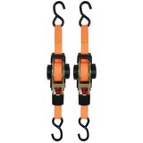 Carpoint - Spanbanden - Oranje - 2 Stuks - Inclusief Ratel en S-Haken