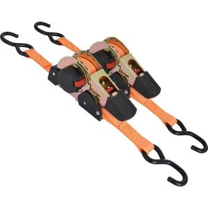 Carpoint - Spanbanden - Oranje - 2 Stuks - Inclusief Ratel en S-Haken