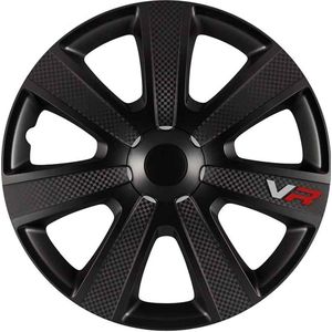 Carpoint Wieldoppen Vr Carbon 15 Inch Abs Zwart Set Van 4