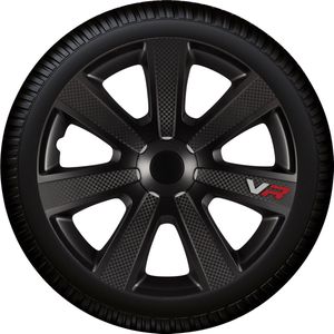 Autostyle Wieldoppen 16 inch VR Zwart Carbon-look - ABS