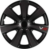 Carpoint - VR Carbon - Wieldoppenset - Zwart - Carbon - Set van 4