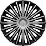 Gorecki - Dakota - Wieldoppen - Zilver/Zwart - ABS Kunststof - Set van 4
