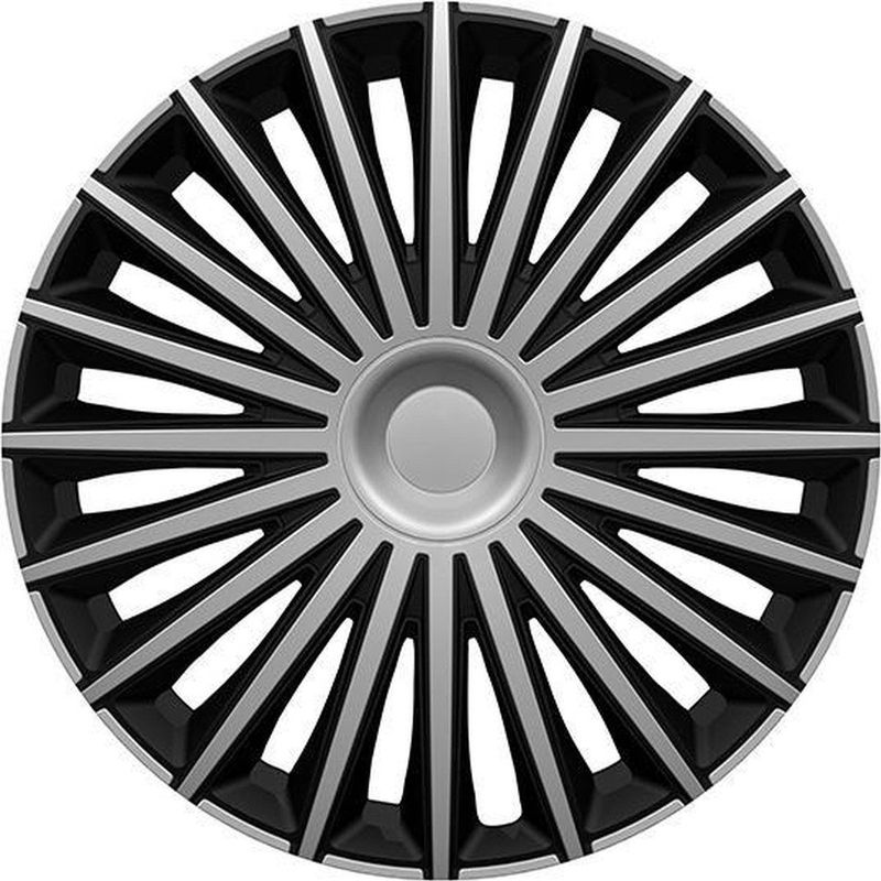 Gorecki - Dakota - Wieldoppen - Zilver/Zwart - ABS Kunststof - Set van 4