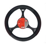 Carpoint Stuurhoes PU Leer Zwart/Rood 37-39cm