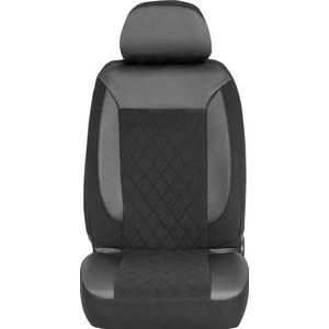 Carpoint - Milaan - Stoelhoezen Set - Zwart - Polyester met PVC Accenten