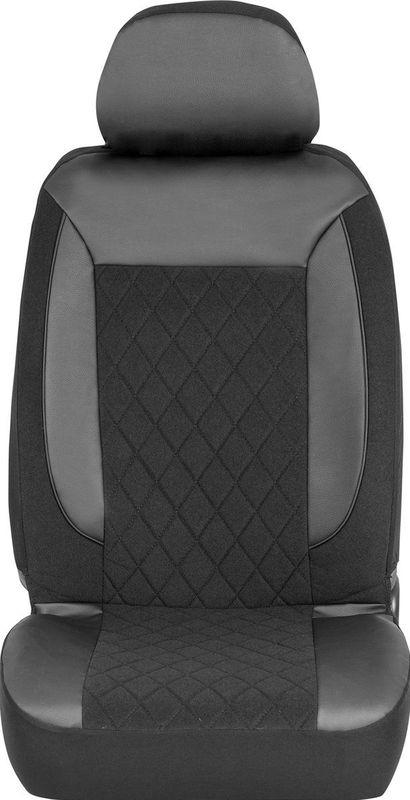 Carpoint - Milaan - Stoelhoezen Set - Zwart - Polyester met PVC Accenten