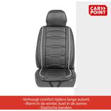 Carpoint - Madrid - Autostoelkussen - Zwart / Grijs - Water- en Vuilafstotend