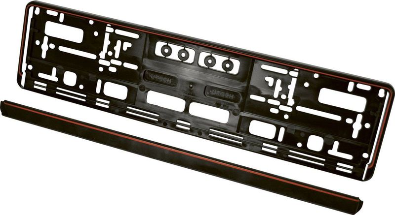 Carpoint - Langwerpig Kunststof Kentekenplaathouder - Rood - Geschikt voor Europees Model