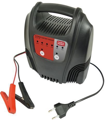 Carpoint - 4A Acculader - Zwart - Kunststof