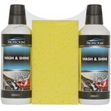 Protecton Wash & shine set 2x 500ml met spons