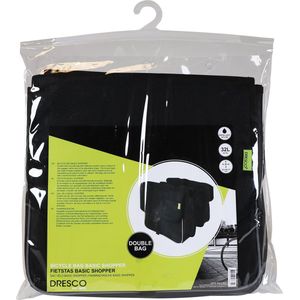 Dresco Basic Shopper Dubbele Fietstas 32 Liter Nylon Zwart