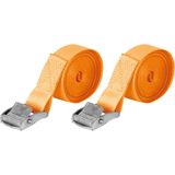 Carpoint - Spanband - Zwart - 2 Stuks - 2,50 Meter - 500 Kilogram Breekkracht