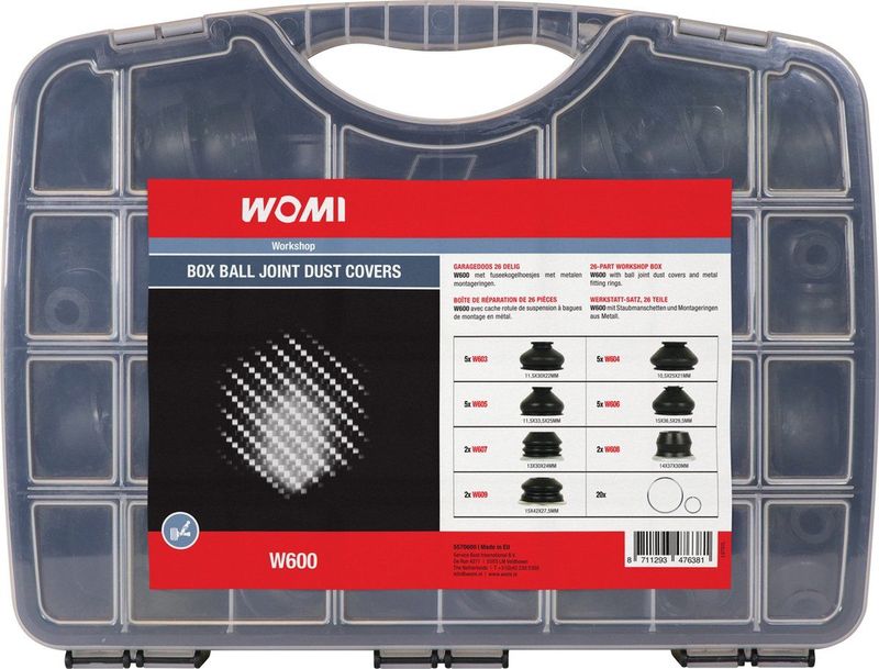 Womi - W600 - Garagebox - Inhoud 26 Fuseekogelhoezen - Kunststof Koffer
