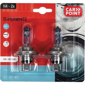 Carpoint Superwhite Halogeen H4 12V 60/55W – Superwit Licht – Energiezuinig – Eenvoudige Installatie