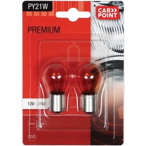 Carpoint Premium PY21W Autolampen 12V – Set van 2 – Helder Oranje – Duurzaam en Eenvoudig te Installeren