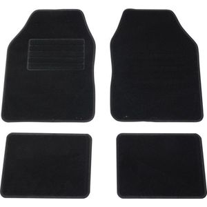 Carpoint - Uni Malibu Zwart - Automatten - 4-delig - Anti-slip Onderzijde