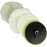 Carpoint - Polijstschijfset - Voor Haakse Poetsmachine - Inclusief Polijsthoesen en Kussen