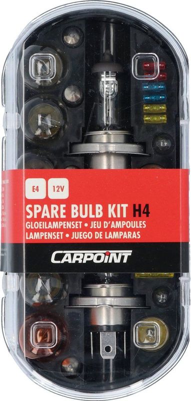 Carpoint - H4 Autolampenset - 30-delige Set - Inclusief Zekeringen - Compacte Opbergbox